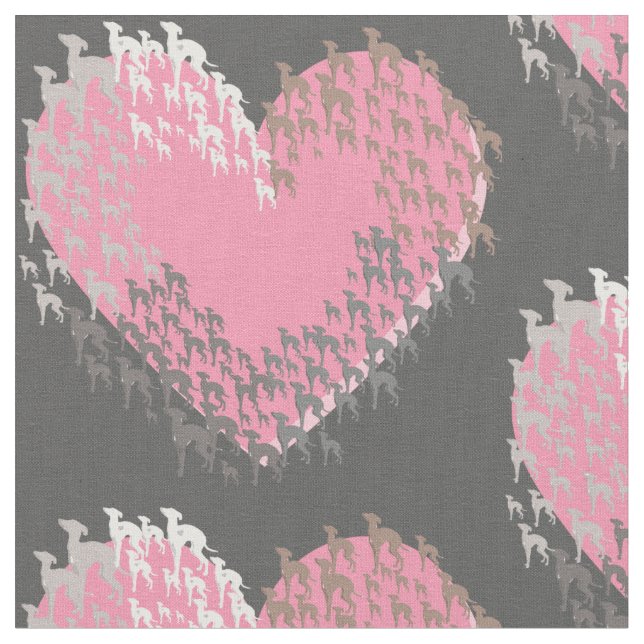 Italian Greyhound Heart Joann Fabric (Close Up)