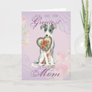 Italian Greyhound Heart Mom Card