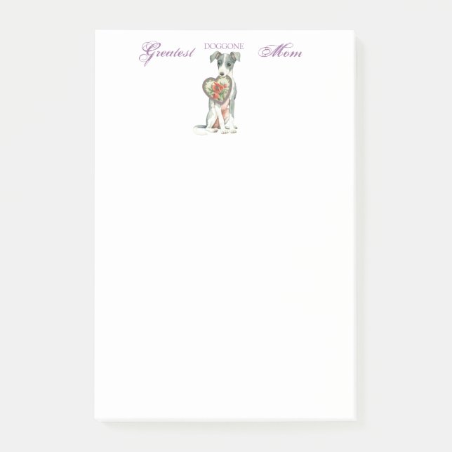 Italian Greyhound Heart Mom Post-it Notes (Front)