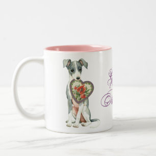Italian Greyhound Heart Mom Two-Tone Coffee Mug