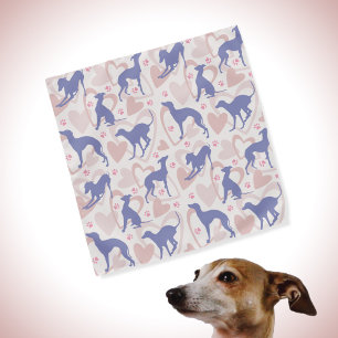 Italian greyhound Hearts Paws Periwinkle Pattern Bandana