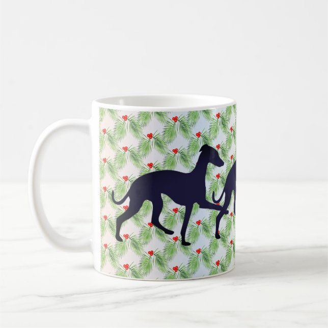 Italian Greyhound High Stepper Christmas Coffee Mug (Left)