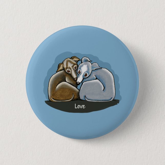 Italian Greyhound Huddle Pinback Button (Front)