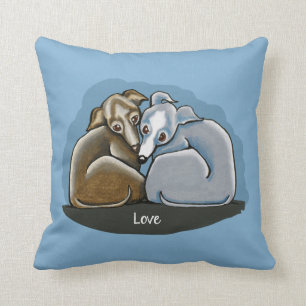 Italian Greyhound Huddle Throw Pillow