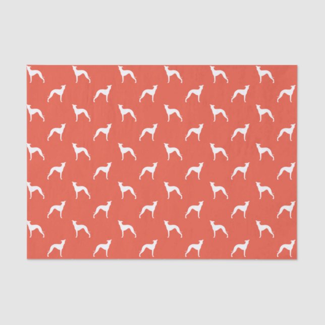 Italian Greyhound Iggie Silhouettes Pattern Tissue Paper (Front)