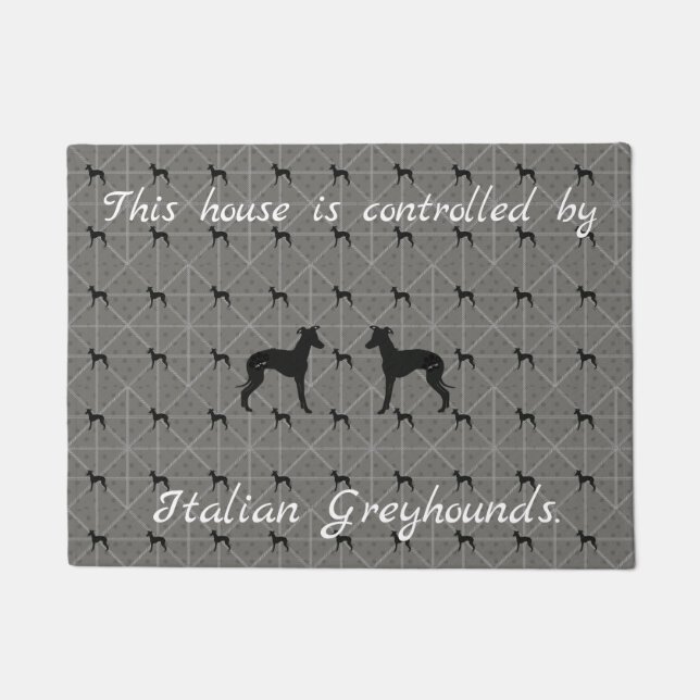 Italian Greyhound Iggy Dog Door Mat (Front)