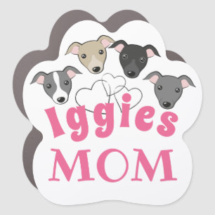Italian greyhound Iggy Dog mom Cute funny cartoon Car Magnet