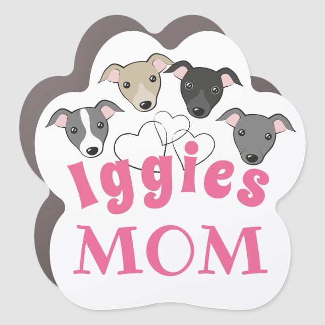 Italian greyhound Iggy Dog mom Cute funny cartoon Car Magnet (Front)
