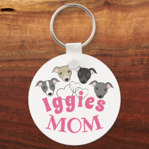 Italian greyhound Iggy Dog mom Cute funny cartoon Keychain