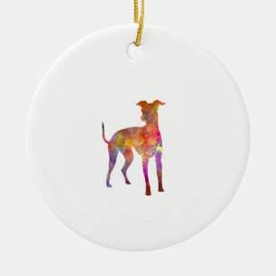 Italian Greyhound in watercolor Ceramic Ornament