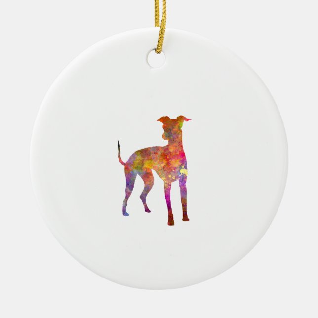 Italian Greyhound in watercolor Ceramic Ornament (Front)