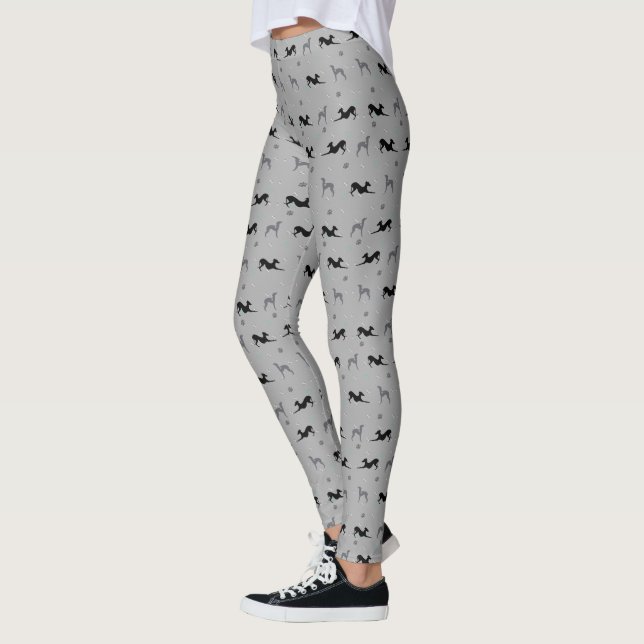 Italian Greyhound Leggings with Blue Iggys (Left)