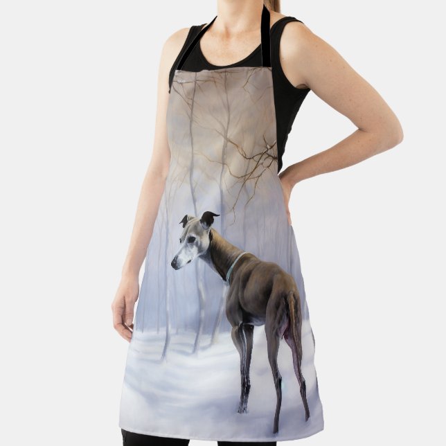 Italian Greyhound Let It Snow Christmas Apron (Insitu)
