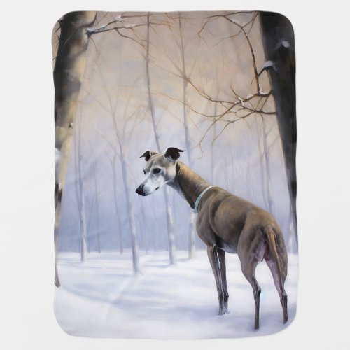 Italian Greyhound Let It Snow Christmas Baby Blanket