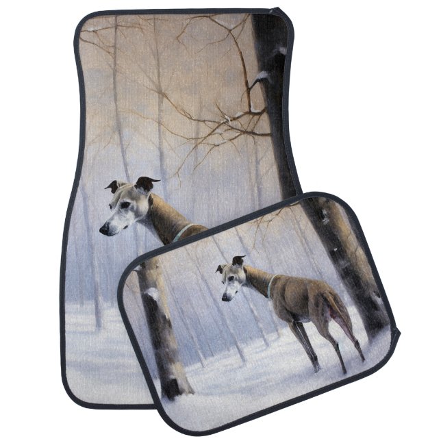 Italian Greyhound Let It Snow Christmas Car Floor Mat (Set)