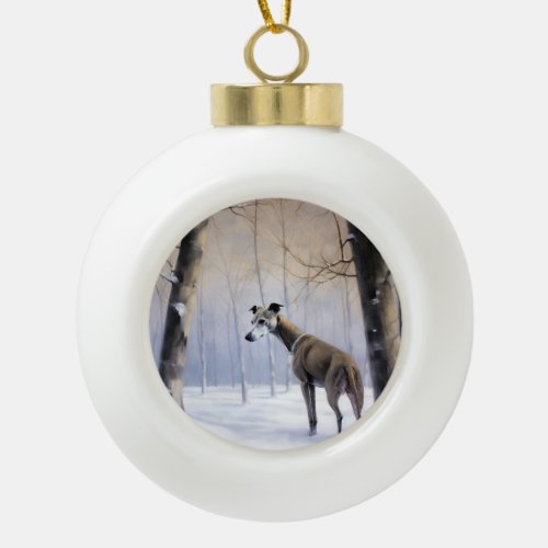 Italian Greyhound Let It Snow Christmas Ceramic Ball Christmas Ornament