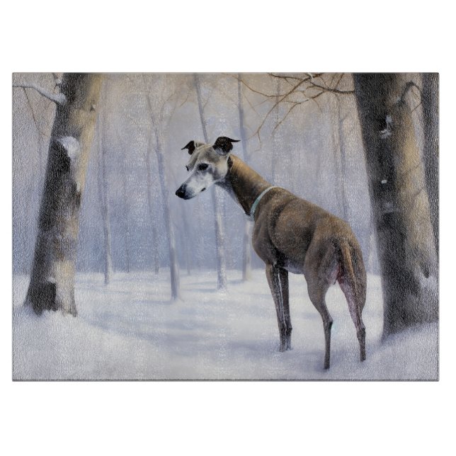 Italian Greyhound Let It Snow Christmas Cutting Board (Front)