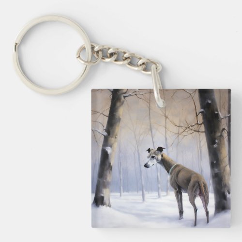 Italian Greyhound Let It Snow Christmas Keychain