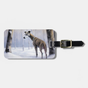 Italian Greyhound Let It Snow Christmas Luggage Tag