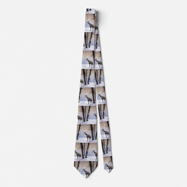 Italian Greyhound Let It Snow Christmas Neck Tie (Front)