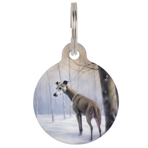 Italian Greyhound Let It Snow Christmas Pet ID Tag