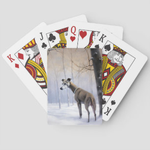 Italian Greyhound Let It Snow Christmas Poker Cards