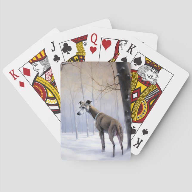 Italian Greyhound Let It Snow Christmas Poker Cards (Back)