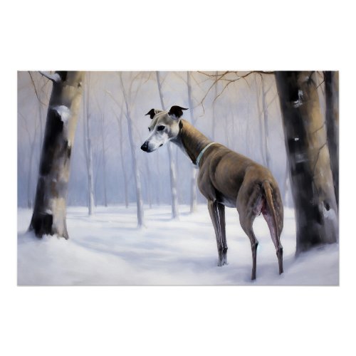 Italian Greyhound Let It Snow Christmas Poster