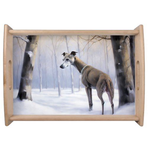 Italian Greyhound Let It Snow Christmas Serving Tray