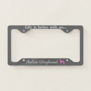 Italian Greyhound Licence Plate Frame