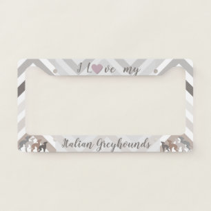 Italian Greyhound Licence Plate Frame.Silly Iggy License Plate Frame