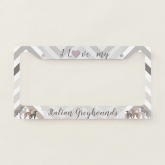 Italian Greyhound Licence Plate Frame.Silly  Iggy License Plate Frame