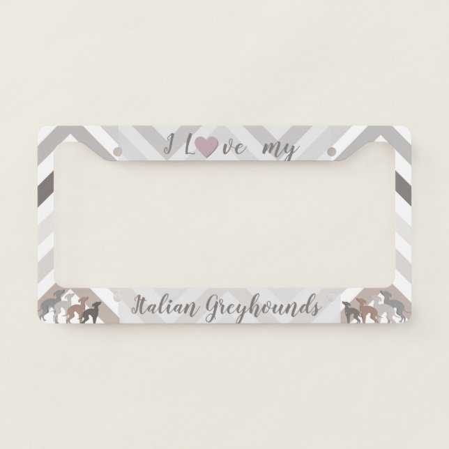 Italian Greyhound Licence Plate Frame.Silly  Iggy License Plate Frame (Front)