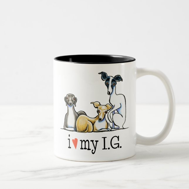 Italian Greyhound Lover Two-Tone Coffee Mug (Right)