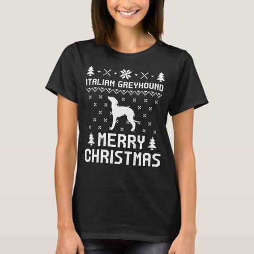 ITALIAN GREYHOUND Merry christmas Sweaters T_shirt