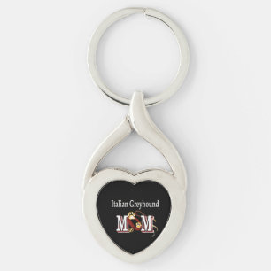 Italian Greyhound MOM Gifts Keychain