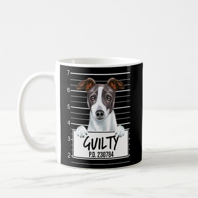 Italian Greyhound Mugshot Guilty Dog  Coffee Mug (Left)