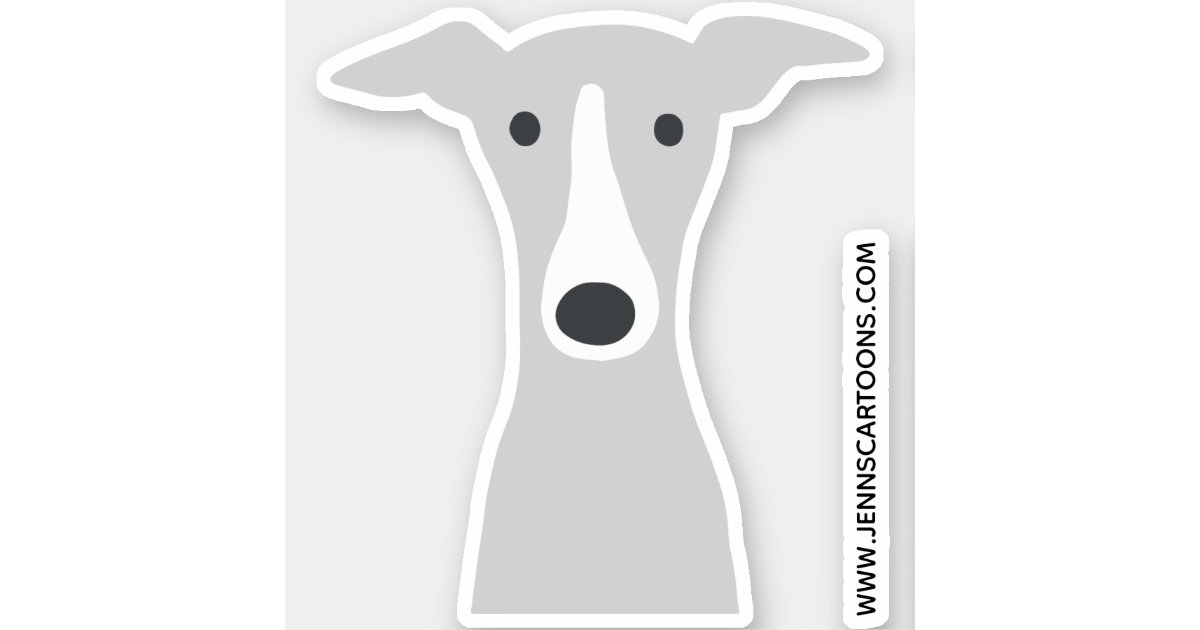 Italian Greyhound Or Whippet Cute Cartoon Dog Face Sticker | Zazzle