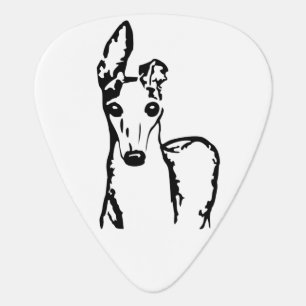Italian Greyhound Outline Guitar Pick