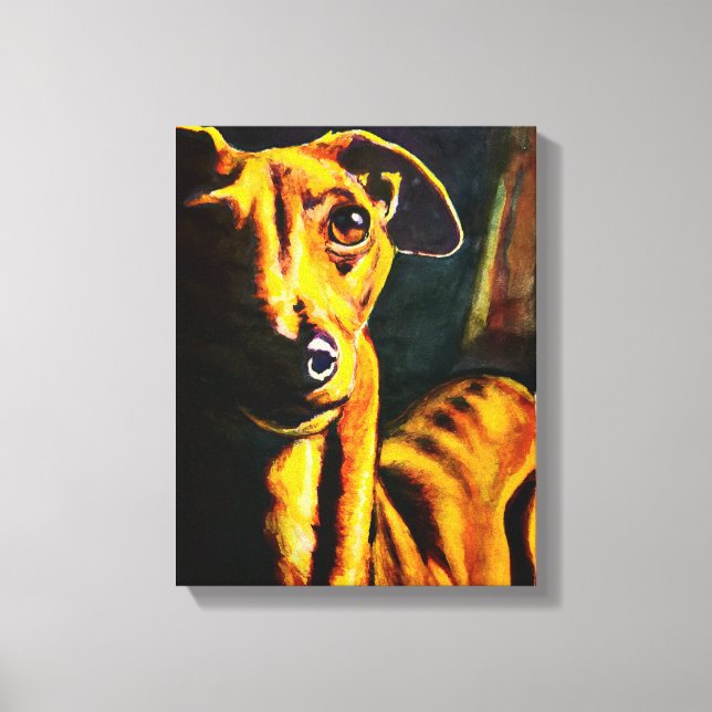 Italian Greyhound Painting Canvas Print (Front)
