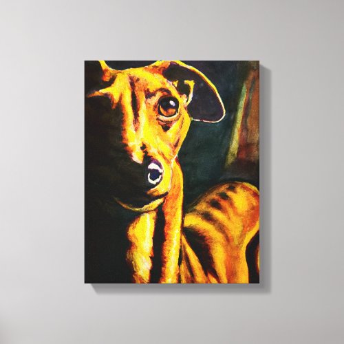 Italian Greyhound Painting Canvas Print