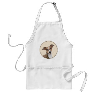 Italian Greyhound Painting - Cute Original Dog Art Adult Apron