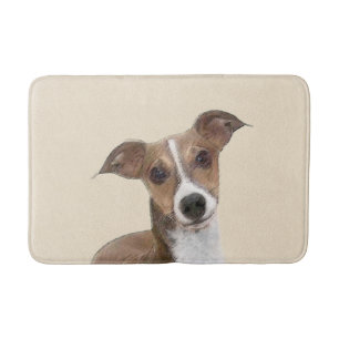 Italian Greyhound Painting - Cute Original Dog Art Bath Mat