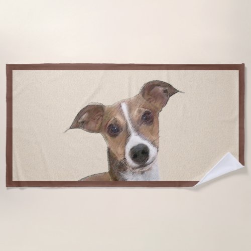 Italian Greyhound Painting _ Cute Original Dog Art Beach Towel