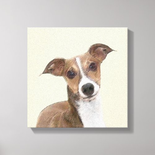 Italian Greyhound Painting _ Cute Original Dog Art Canvas Print
