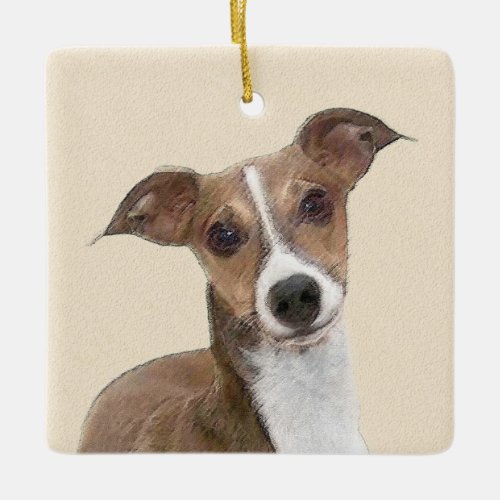 Italian Greyhound Painting _ Cute Original Dog Art Ceramic Ornament