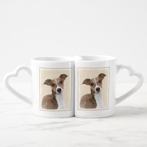 Italian Greyhound Painting _ Cute Original Dog Art Coffee Mug Set