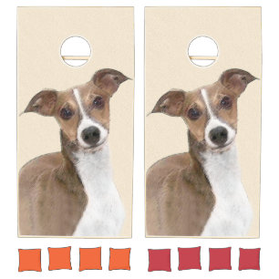 Italian Greyhound Painting - Cute Original Dog Art Cornhole Set