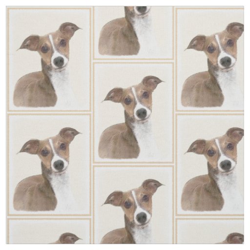 Italian Greyhound Painting - Cute Original Dog Art Fabric