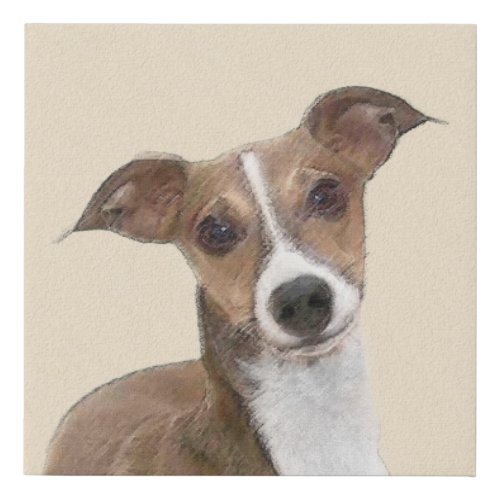 Italian Greyhound Painting _ Cute Original Dog Art Faux Canvas Print